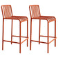 Modern Armless Backrest Counter Stool Iron Cafe Bar Stool with Seat and Pedal Orange 2 Piece Set Clearhalo 'Bar Furniture' 'Bar Stools' 'bar_stools' 'furn' 'furn_bar_stools' 'Furniture' 'furniture_bar_stools' 'Kitchen & Dining Furniture' 4889245