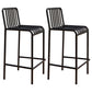 Modern Armless Backrest Counter Stool Iron Cafe Bar Stool with Seat and Pedal Black 2 Piece Set Clearhalo 'Bar Furniture' 'Bar Stools' 'bar_stools' 'furn' 'furn_bar_stools' 'Furniture' 'furniture_bar_stools' 'Kitchen & Dining Furniture' 4889250