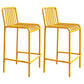 Modern Armless Backrest Counter Stool Iron Cafe Bar Stool with Seat and Pedal Yellow 2 Piece Set Clearhalo 'Bar Furniture' 'Bar Stools' 'bar_stools' 'furn' 'furn_bar_stools' 'Furniture' 'furniture_bar_stools' 'Kitchen & Dining Furniture' 4889252