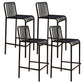 Modern Armless Backrest Counter Stool Iron Cafe Bar Stool with Seat and Pedal Black 4 Piece Set Clearhalo 'Bar Furniture' 'Bar Stools' 'bar_stools' 'furn' 'furn_bar_stools' 'Furniture' 'furniture_bar_stools' 'Kitchen & Dining Furniture' 4889255