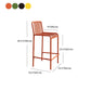 Modern Armless Backrest Counter Stool Iron Cafe Bar Stool with Seat and Pedal Clearhalo 'Bar Furniture' 'Bar Stools' 'bar_stools' 'furn' 'furn_bar_stools' 'Furniture' 'furniture_bar_stools' 'Kitchen & Dining Furniture' 4889257