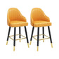Scandinavian Armed Swivel Barstool Matte Finish Leather Stool Yellow 2 Piece Set Short Stool(22"H) Clearhalo 'Bar Furniture' 'Bar Stools' 'bar_stools' 'furn' 'furn_bar_stools' 'Furniture' 'furniture_bar_stools' 'Kitchen & Dining Furniture' 4889260