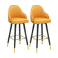 Scandinavian Armed Swivel Barstool Matte Finish Leather Stool Yellow 2 Piece Set Bar Stool(30"H) Clearhalo 'Bar Furniture' 'Bar Stools' 'bar_stools' 'furn' 'furn_bar_stools' 'Furniture' 'furniture_bar_stools' 'Kitchen & Dining Furniture' 4889263