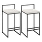 Modern Backrest Counter Stool Iron Milk Tea Shop Bar Stool with Velvet Cushion and Pedal White 2 Piece Set Clearhalo 'Bar Furniture' 'Bar Stools' 'bar_stools' 'furn' 'furn_bar_stools' 'Furniture' 'furniture_bar_stools' 'Kitchen & Dining Furniture' 4889291