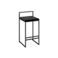 Modern Backrest Counter Stool Iron Milk Tea Shop Bar Stool with Velvet Cushion and Pedal Clearhalo 'Bar Furniture' 'Bar Stools' 'bar_stools' 'furn' 'furn_bar_stools' 'Furniture' 'furniture_bar_stools' 'Kitchen & Dining Furniture' 4889294