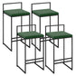 Modern Backrest Counter Stool Iron Milk Tea Shop Bar Stool with Velvet Cushion and Pedal Green 4 Piece Set Clearhalo 'Bar Furniture' 'Bar Stools' 'bar_stools' 'furn' 'furn_bar_stools' 'Furniture' 'furniture_bar_stools' 'Kitchen & Dining Furniture' 4889297