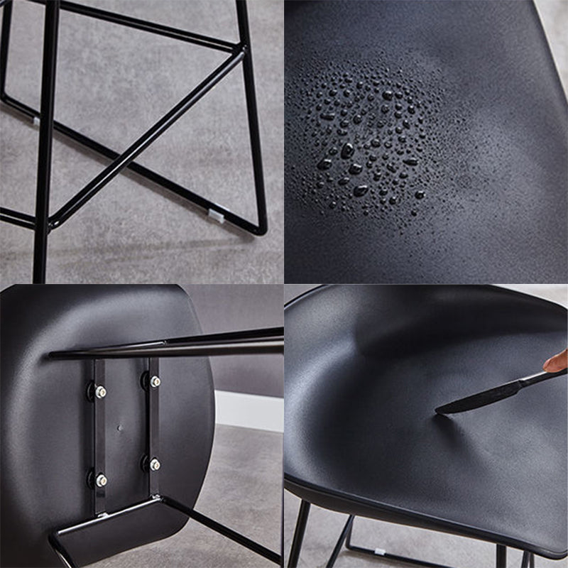 Scandinavian Coffee Shop Footrest Stool Matte Finish Plastic Bar Stool Clearhalo 'Bar Furniture' 'Bar Stools' 'bar_stools' 'Furniture' 'furniture_bar_stools' 'Kitchen & Dining Furniture' 4889315
