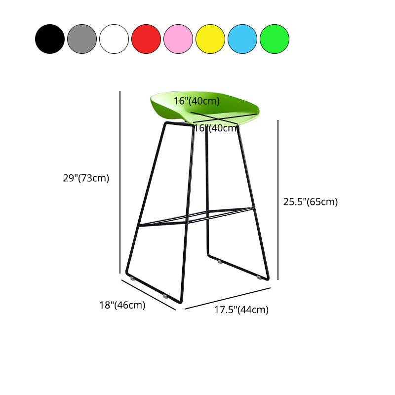 Scandinavian Coffee Shop Footrest Stool Matte Finish Plastic Bar Stool Clearhalo 'Bar Furniture' 'Bar Stools' 'bar_stools' 'Furniture' 'furniture_bar_stools' 'Kitchen & Dining Furniture' 4889319