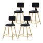 Nordic Style Backrest Counter Stool Iron Cafe Bar Stool with Cushion and Pedal Black 4 Piece Set Short Stool(18"H) Clearhalo 'Bar Furniture' 'Bar Stools' 'bar_stools' 'furn' 'furn_bar_stools' 'Furniture' 'furniture_bar_stools' 'Kitchen & Dining Furniture' 4889383