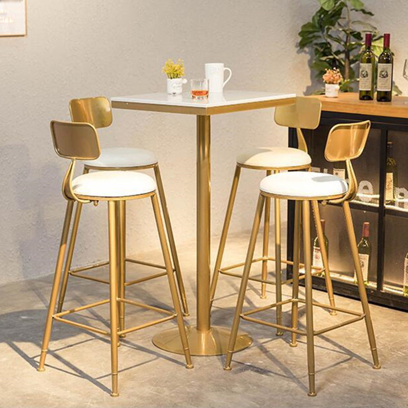 Nordic Style Backrest Counter Stool Iron Cafe Bar Stool with Cushion and Pedal Clearhalo 'Bar Furniture' 'Bar Stools' 'bar_stools' 'furn' 'furn_bar_stools' 'Furniture' 'furniture_bar_stools' 'Kitchen & Dining Furniture' 4889384
