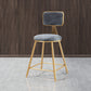 Nordic Style Backrest Counter Stool Iron Cafe Bar Stool with Cushion and Pedal Gray 1 Piece Short Stool(18"H) Clearhalo 'Bar Furniture' 'Bar Stools' 'bar_stools' 'furn' 'furn_bar_stools' 'Furniture' 'furniture_bar_stools' 'Kitchen & Dining Furniture' 4889385