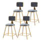 Nordic Style Backrest Counter Stool Iron Cafe Bar Stool with Cushion and Pedal Gray 4 Piece Set Short Stool(18"H) Clearhalo 'Bar Furniture' 'Bar Stools' 'bar_stools' 'furn' 'furn_bar_stools' 'Furniture' 'furniture_bar_stools' 'Kitchen & Dining Furniture' 4889389