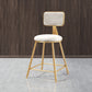 Nordic Style Backrest Counter Stool Iron Cafe Bar Stool with Cushion and Pedal White 1 Piece Short Stool(18"H) Clearhalo 'Bar Furniture' 'Bar Stools' 'bar_stools' 'furn' 'furn_bar_stools' 'Furniture' 'furniture_bar_stools' 'Kitchen & Dining Furniture' 4889390