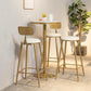 Nordic Style Backrest Counter Stool Iron Cafe Bar Stool with Cushion and Pedal Clearhalo 'Bar Furniture' 'Bar Stools' 'bar_stools' 'furn' 'furn_bar_stools' 'Furniture' 'furniture_bar_stools' 'Kitchen & Dining Furniture' 4889392