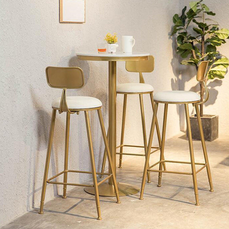Nordic Style Backrest Counter Stool Iron Cafe Bar Stool with Cushion and Pedal Clearhalo 'Bar Furniture' 'Bar Stools' 'bar_stools' 'furn' 'furn_bar_stools' 'Furniture' 'furniture_bar_stools' 'Kitchen & Dining Furniture' 4889392