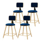 Nordic Style Backrest Counter Stool Iron Cafe Bar Stool with Cushion and Pedal Blue 4 Piece Set Short Stool(18"H) Clearhalo 'Bar Furniture' 'Bar Stools' 'bar_stools' 'furn' 'furn_bar_stools' 'Furniture' 'furniture_bar_stools' 'Kitchen & Dining Furniture' 4889400