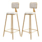 Nordic Style Backrest Counter Stool Iron Cafe Bar Stool with Cushion and Pedal White 2 Piece Set Clearhalo 'Bar Furniture' 'Bar Stools' 'bar_stools' 'furn' 'furn_bar_stools' 'Furniture' 'furniture_bar_stools' 'Kitchen & Dining Furniture' 4889411
