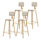 Nordic Style Backrest Counter Stool Iron Cafe Bar Stool with Cushion and Pedal White 4 Piece Set Clearhalo 'Bar Furniture' 'Bar Stools' 'bar_stools' 'furn' 'furn_bar_stools' 'Furniture' 'furniture_bar_stools' 'Kitchen & Dining Furniture' 4889412