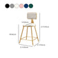 Nordic Style Backrest Counter Stool Iron Cafe Bar Stool with Cushion and Pedal Clearhalo 'Bar Furniture' 'Bar Stools' 'bar_stools' 'furn' 'furn_bar_stools' 'Furniture' 'furniture_bar_stools' 'Kitchen & Dining Furniture' 4889422