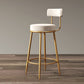 Nordic Armless Backrest Counter Stool Iron Cafe Bar Stool with Velvet Cushion and Pedal White Clearhalo 'Bar Furniture' 'Bar Stools' 'bar_stools' 'furn' 'furn_bar_stools' 'Furniture' 'furniture_bar_stools' 'Kitchen & Dining Furniture' 4889428