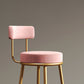 Nordic Armless Backrest Counter Stool Iron Cafe Bar Stool with Velvet Cushion and Pedal Clearhalo 'Bar Furniture' 'Bar Stools' 'bar_stools' 'furn' 'furn_bar_stools' 'Furniture' 'furniture_bar_stools' 'Kitchen & Dining Furniture' 4889433