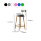Nordic Armless Backrest Counter Stool Iron Cafe Bar Stool with Velvet Cushion and Pedal Clearhalo 'Bar Furniture' 'Bar Stools' 'bar_stools' 'furn' 'furn_bar_stools' 'Furniture' 'furniture_bar_stools' 'Kitchen & Dining Furniture' 4889437