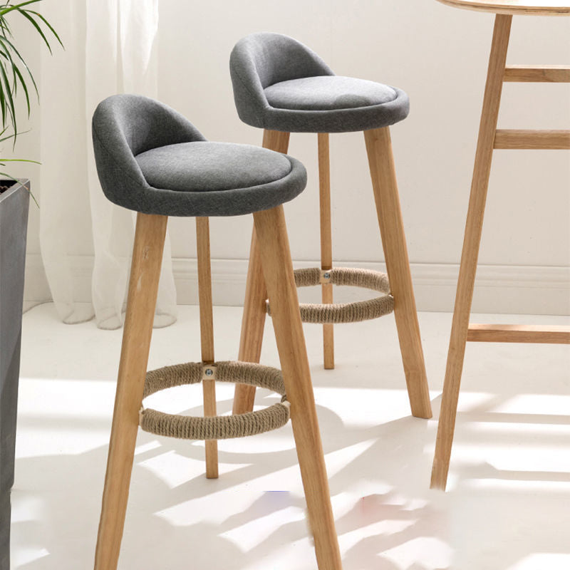 Contemporary Matte Finish Upholstered Bar Stools Restaurant Footrest Stool Clearhalo 'Bar Furniture' 'Bar Stools' 'bar_stools' 'furn' 'furn_bar_stools' 'Furniture' 'furniture_bar_stools' 'Kitchen & Dining Furniture' 4889439