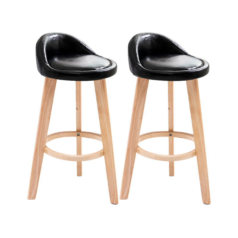 Contemporary Matte Finish Upholstered Bar Stools Restaurant Footrest Stool Black 2 Piece Set Clearhalo 'Bar Furniture' 'Bar Stools' 'bar_stools' 'furn' 'furn_bar_stools' 'Furniture' 'furniture_bar_stools' 'Kitchen & Dining Furniture' 4889440