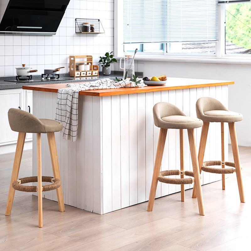 Contemporary Matte Finish Upholstered Bar Stools Restaurant Footrest Stool Clearhalo 'Bar Furniture' 'Bar Stools' 'bar_stools' 'furn' 'furn_bar_stools' 'Furniture' 'furniture_bar_stools' 'Kitchen & Dining Furniture' 4889441