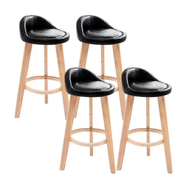 Contemporary Matte Finish Upholstered Bar Stools Restaurant Footrest Stool Black 4 Piece Set Clearhalo 'Bar Furniture' 'Bar Stools' 'bar_stools' 'furn' 'furn_bar_stools' 'Furniture' 'furniture_bar_stools' 'Kitchen & Dining Furniture' 4889442