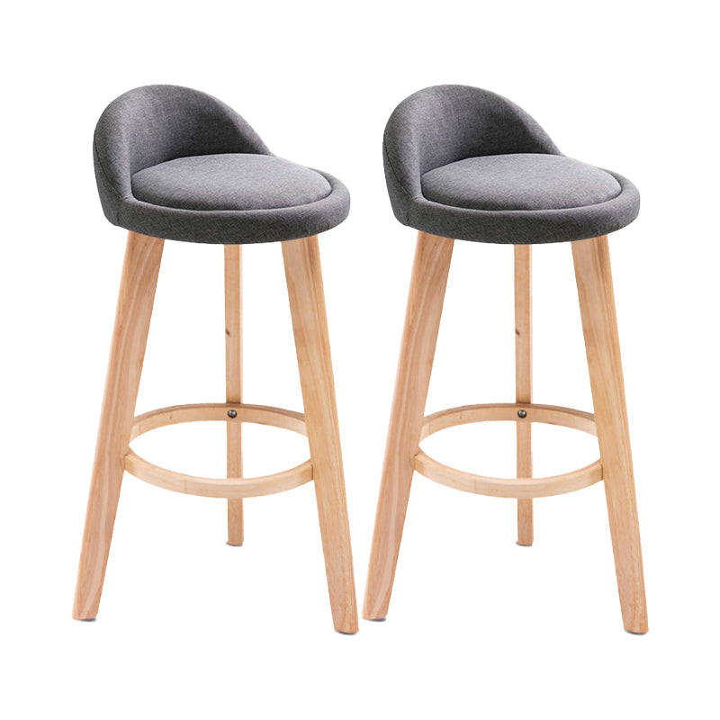 Contemporary Matte Finish Upholstered Bar Stools Restaurant Footrest Stool Grey 2 Piece Set Clearhalo 'Bar Furniture' 'Bar Stools' 'bar_stools' 'furn' 'furn_bar_stools' 'Furniture' 'furniture_bar_stools' 'Kitchen & Dining Furniture' 4889444