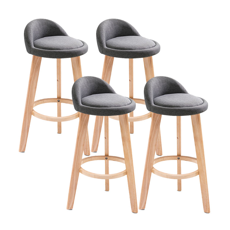 Contemporary Matte Finish Upholstered Bar Stools Restaurant Footrest Stool Grey 4 Piece Set Clearhalo 'Bar Furniture' 'Bar Stools' 'bar_stools' 'furn' 'furn_bar_stools' 'Furniture' 'furniture_bar_stools' 'Kitchen & Dining Furniture' 4889446