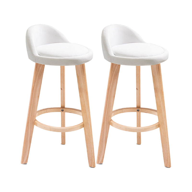 Contemporary Matte Finish Upholstered Bar Stools Restaurant Footrest Stool White 2 Piece Set Clearhalo 'Bar Furniture' 'Bar Stools' 'bar_stools' 'furn' 'furn_bar_stools' 'Furniture' 'furniture_bar_stools' 'Kitchen & Dining Furniture' 4889449