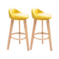 Contemporary Matte Finish Upholstered Bar Stools Restaurant Footrest Stool Yellow 2 Piece Set Clearhalo 'Bar Furniture' 'Bar Stools' 'bar_stools' 'furn' 'furn_bar_stools' 'Furniture' 'furniture_bar_stools' 'Kitchen & Dining Furniture' 4889454