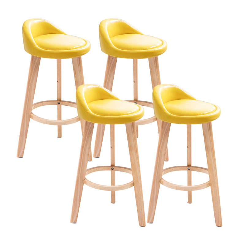 Contemporary Matte Finish Upholstered Bar Stools Restaurant Footrest Stool Yellow 4 Piece Set Clearhalo 'Bar Furniture' 'Bar Stools' 'bar_stools' 'furn' 'furn_bar_stools' 'Furniture' 'furniture_bar_stools' 'Kitchen & Dining Furniture' 4889456