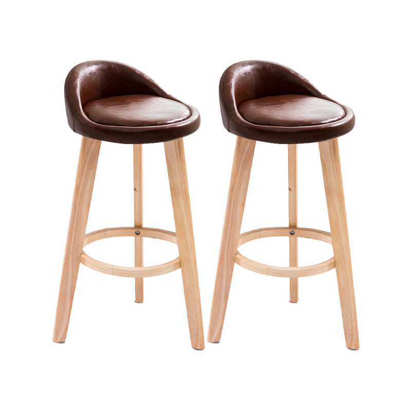 Contemporary Matte Finish Upholstered Bar Stools Restaurant Footrest Stool Brown 2 Piece Set Clearhalo 'Bar Furniture' 'Bar Stools' 'bar_stools' 'furn' 'furn_bar_stools' 'Furniture' 'furniture_bar_stools' 'Kitchen & Dining Furniture' 4889458