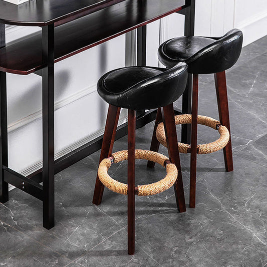 Contemporary Matte Finish Upholstered Bar Stools Restaurant Footrest Stool Clearhalo 'Bar Furniture' 'Bar Stools' 'bar_stools' 'furn' 'furn_bar_stools' 'Furniture' 'furniture_bar_stools' 'Kitchen & Dining Furniture' 4889461
