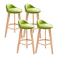 Contemporary Matte Finish Upholstered Bar Stools Restaurant Footrest Stool Light Green 4 Piece Set Clearhalo 'Bar Furniture' 'Bar Stools' 'bar_stools' 'furn' 'furn_bar_stools' 'Furniture' 'furniture_bar_stools' 'Kitchen & Dining Furniture' 4889465