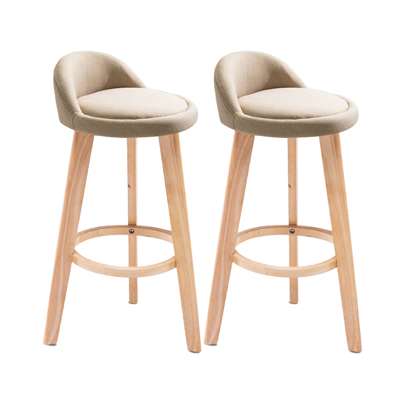 Contemporary Matte Finish Upholstered Bar Stools Restaurant Footrest Stool Khaki 2 Piece Set Clearhalo 'Bar Furniture' 'Bar Stools' 'bar_stools' 'furn' 'furn_bar_stools' 'Furniture' 'furniture_bar_stools' 'Kitchen & Dining Furniture' 4889466