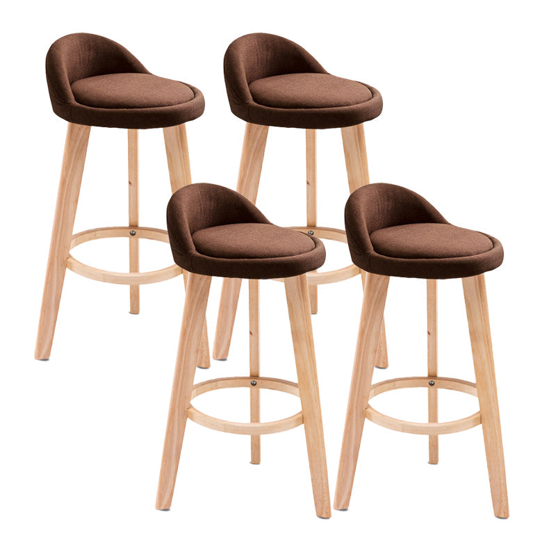 Contemporary Matte Finish Upholstered Bar Stools Restaurant Footrest Stool Coffee 4 Piece Set Clearhalo 'Bar Furniture' 'Bar Stools' 'bar_stools' 'furn' 'furn_bar_stools' 'Furniture' 'furniture_bar_stools' 'Kitchen & Dining Furniture' 4889469