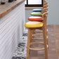 Scandinavian Rubberwood Coffee Shop Stool Footrest Upholstered Bar Stools Clearhalo 'Bar Furniture' 'Bar Stools' 'bar_stools' 'furn' 'furn_bar_stools' 'Furniture' 'furniture_bar_stools' 'Kitchen & Dining Furniture' 4889576