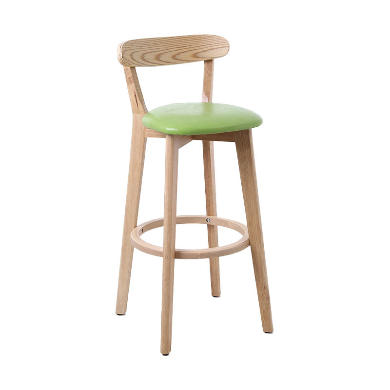 Scandinavian Rubberwood Coffee Shop Stool Footrest Upholstered Bar Stools Fruit Green Natural 1 Piece Clearhalo 'Bar Furniture' 'Bar Stools' 'bar_stools' 'furn' 'furn_bar_stools' 'Furniture' 'furniture_bar_stools' 'Kitchen & Dining Furniture' 4889580