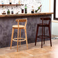 Scandinavian Rubberwood Coffee Shop Stool Footrest Upholstered Bar Stools Clearhalo 'Bar Furniture' 'Bar Stools' 'bar_stools' 'furn' 'furn_bar_stools' 'Furniture' 'furniture_bar_stools' 'Kitchen & Dining Furniture' 4889582
