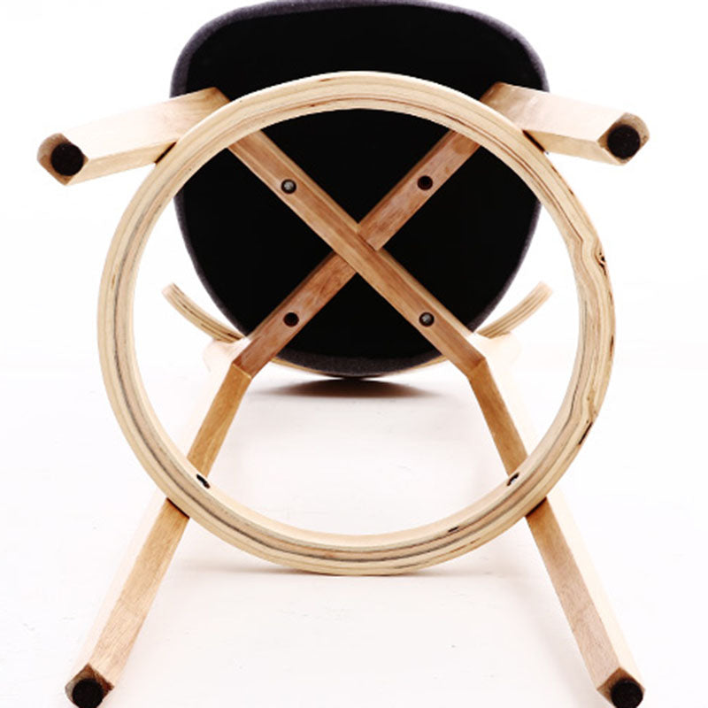 Scandinavian Rubberwood Coffee Shop Stool Footrest Upholstered Bar Stools Clearhalo 'Bar Furniture' 'Bar Stools' 'bar_stools' 'furn' 'furn_bar_stools' 'Furniture' 'furniture_bar_stools' 'Kitchen & Dining Furniture' 4889591