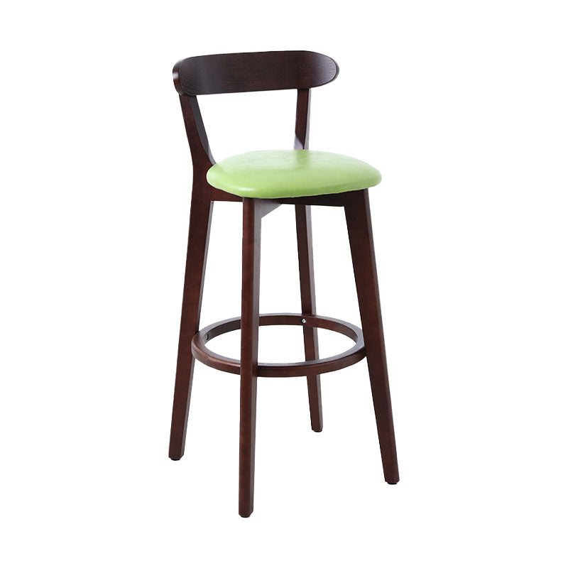 Scandinavian Rubberwood Coffee Shop Stool Footrest Upholstered Bar Stools Fruit Green Brown 1 Piece Clearhalo 'Bar Furniture' 'Bar Stools' 'bar_stools' 'furn' 'furn_bar_stools' 'Furniture' 'furniture_bar_stools' 'Kitchen & Dining Furniture' 4889602