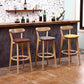 Scandinavian Rubberwood Coffee Shop Stool Footrest Upholstered Bar Stools Clearhalo 'Bar Furniture' 'Bar Stools' 'bar_stools' 'furn' 'furn_bar_stools' 'Furniture' 'furniture_bar_stools' 'Kitchen & Dining Furniture' 4889603