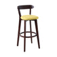 Scandinavian Rubberwood Coffee Shop Stool Footrest Upholstered Bar Stools Yellow Brown 1 Piece Clearhalo 'Bar Furniture' 'Bar Stools' 'bar_stools' 'furn' 'furn_bar_stools' 'Furniture' 'furniture_bar_stools' 'Kitchen & Dining Furniture' 4889604