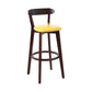 Scandinavian Rubberwood Coffee Shop Stool Footrest Upholstered Bar Stools Ginger Brown 1 Piece Clearhalo 'Bar Furniture' 'Bar Stools' 'bar_stools' 'furn' 'furn_bar_stools' 'Furniture' 'furniture_bar_stools' 'Kitchen & Dining Furniture' 4889605