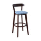 Scandinavian Rubberwood Coffee Shop Stool Footrest Upholstered Bar Stools Blue Brown 1 Piece Clearhalo 'Bar Furniture' 'Bar Stools' 'bar_stools' 'furn' 'furn_bar_stools' 'Furniture' 'furniture_bar_stools' 'Kitchen & Dining Furniture' 4889611