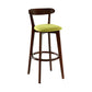 Scandinavian Rubberwood Coffee Shop Stool Footrest Upholstered Bar Stools Green Brown 1 Piece Clearhalo 'Bar Furniture' 'Bar Stools' 'bar_stools' 'furn' 'furn_bar_stools' 'Furniture' 'furniture_bar_stools' 'Kitchen & Dining Furniture' 4889614